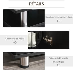 Moderne Tv-bank met Multi-opslag en Gelaagd Ontwerp - 120x40x52cm Zwart Chroom — thumbnail 6