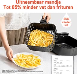 Cosori XL Airfryer - Heteluchtfriteuse 5.5 liter - Inclusief Spiezenrek en 5 Spiezen - met App Connectie – Zwart — thumbnail 6