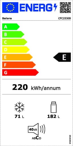 Salora CFC2530B koel-vriescombinatie Vrijstaand 253 l E Zwart — thumbnail 4
