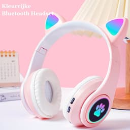 KINSI Bluetooth Gaming Headset - Stylish Kat Oor Design met LED - Verlichting! Perfect voor Meisjes, Compatibel met Alle Apparaten (Tablet / Computer / Telefoon) — thumbnail 6