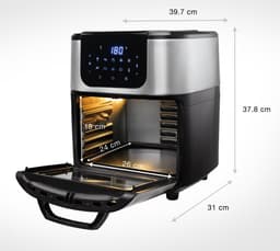Princess Airfryer Oven DeLuxe 182075 - Heteluchtfriteuse - Extra groot 11 liter - PFAS vrij - 10 automatische programma's - RVS/Zwart — thumbnail 11