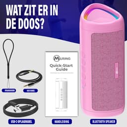 Muring Draadloze Bluetooth Speaker - Muziek Box - Tot 20 uur Afspeeltijd - TWS Pairing - Bluetooth 5.3 - Partybox - Luidspreker - Geluidsbox - Roze — thumbnail 8