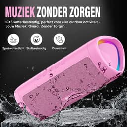 Muring Draadloze Bluetooth Speaker - Muziek Box - Tot 20 uur Afspeeltijd - TWS Pairing - Bluetooth 5.3 - Partybox - Luidspreker - Geluidsbox - Roze — thumbnail 6