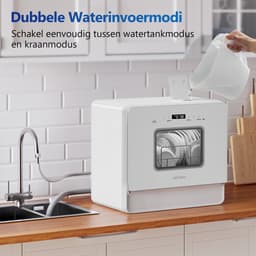 AIRMSEN Mini Vaatwasser - Met Waterontharder - Vrijstaand - Ingebouwd Watertank 5L - 9 Programma's - 6 Couverts - Wit — thumbnail 7