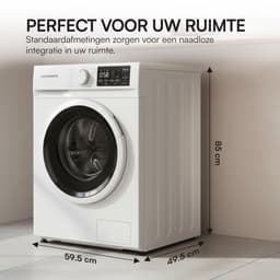 Heinner HWM-M914IVNA+++ Slanke Wasmachine 9 kg - 15 Wasprogramma’s - Stoomprogramma - Inverter - LED Display - 1400 tpm - Energieklasse A – Wit – 5 Jaar Garantie — thumbnail 8