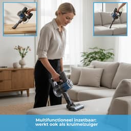 Innova® PowerVac Steelstofzuiger Draadloos - 500 Air Watts - met 4 verschillende opzetstukken - Draadloze Stofzuiger - Zonder zak op accu - Vacuum Cleaner — thumbnail 11