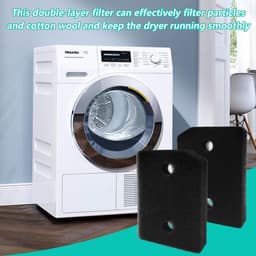 2 stuks - Droogfilters Geschikt voor Miele T1 -drogerfilter 9164761-Reserveonderdeel-sponsfilter vervangende accessoires-207 x 157 x 30 mm wasdroger sokkelfilter — thumbnail 6