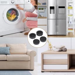 Set van 4 Vibro-isolerende Voetjes voor Wasmachine en Droger - Antislip Trillingsdempers (Zwart, 45 mm Binnenmaat) — thumbnail 3