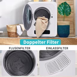 Re-purelife® Compacte Wasdroger met UV-Desinfectie - 6 Programma's - 3-4 kg Capaciteit - Geschikt voor Opbouw of Opstelling - Stille Werking & Helder LED-Display - Wit — thumbnail 5