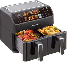 Digitale Airfryer XXL 10L Sinaopus 901 – Heteluchtfriteuse met Dubbele Mand en DualMand Onafhankelijke Snelle Opwarming – Voor Gezinnen – 10 Programma’s – Kijkvenster – Makkelijk te Reinigen – Capaciteit voor 5 Personen — thumbnail 1