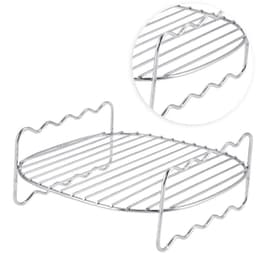 Stapelbox voor Cosori Air Fryer Ninja Air Fryer Dual 304 roestvrij zilverkleurig vervangend barbecue-rek met dubbele laag spiesjes en bakplaat voor Philips Air Fryer — thumbnail 1