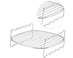Stapelbox voor Cosori Air Fryer Ninja Air Fryer Dual 304 roestvrij zilverkleurig vervangend barbecue-rek met dubbele laag spiesjes en bakplaat voor Philips Air Fryer