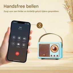Ynkkvre - Retro bluetooth speaker - vintage decor - draagbare draadloze bluetooth speaker -blauw — thumbnail 8
