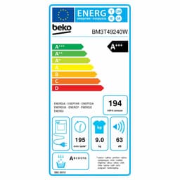 Dryer BEKO BM3T49240W 9 kg — thumbnail 8