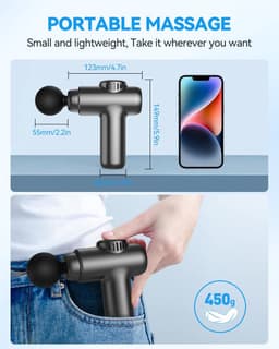 Massage Gun Professioneel - Massage Apparaat - Theragun - Zwart — thumbnail 2