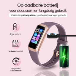 Siltcon® Vitéa Activity Tracker – Stappenteller Horloge - Hartslagmeter – Bloeddrukmeter - Slaapmonitor - Saturatiemeter – Sporthorloge – Smartwatch Dames, Heren & Kinderen - Geschikt voor iOS/Android - RVS - Elke pols - Incl. 2 Bandjes — thumbnail 9