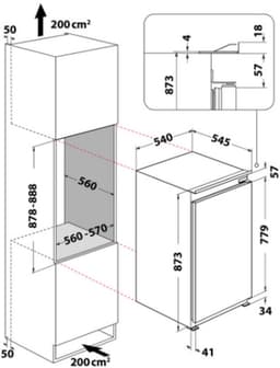 Whirlpool ARG 90712 - Inbouw koelkast - 88 cm - sleepdeur — thumbnail 3