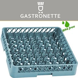 Vaatwasser Mand 64 Vingers voor Borden en Glazen - Universale Kunststof 50x50 cm Met Grof Gaas - Stapelbare Lade voor Gastronomie — thumbnail 4