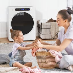 HOMCOM Laundry Dryer Edelstahl, ABS 49L x 43B x 61H cm Weiß — thumbnail 4