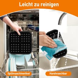 3 stuks wafelinzetstukken - geschikt voor Philips Airfryer 2000 Series NA229/00 - 24*18*4cm - zwart — thumbnail 2