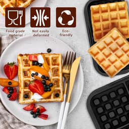 2 stuks wafelinzetstukken - geschikt voor Philips Airfryer 3000-serie (6L/3L) & Tefal EY9018 Airfryer - zwart — thumbnail 4