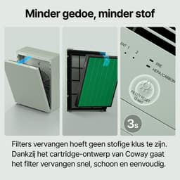 Coway Airmega 150 Luchtreiniger - Air Purifier - 281 m³/u - Wasbaar pre-filter + HEPA filter + koolstoffilter - Verwijdert tot 99,97% van ultrafijne deeltjes - Tegen stof, pollen en allergenen - Fluisterstil (20 dB) - ECARF & Quiet Mark - Groen — thumbnail 7