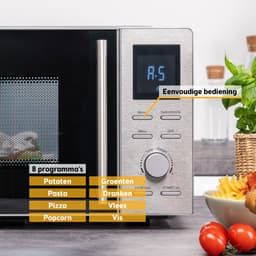 TZS First Austria Vrijstaande Magnetron - Grill - 1100 watt - 20 liter - RVS -Zilver — thumbnail 5
