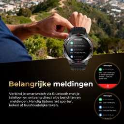 Golden Sound GPS Smartwatch Heren - 1.46'' AMOLED Display - GPS 5 satellieten - 5ATM Waterdicht - 200+ sportmodi - Belfunctie - Barometer - Stappenteller - Bloeddrukmeter - Hartslagmeter - 540 mAh - Dark Grey — thumbnail 13