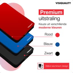 VisiQuality High-Speed Externe Harde Schijf 1 TB - Draagbare Harde Schijf USB 3.0 - Voor Windows & Mac - Xbox & PS4 games - Compact - Met handleiding - Rood — thumbnail 4