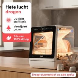 Joula Mini Vaatwasser met Waterreservoir - 8 Wasprogramma's - 5 Couverts - Kleine Smalle Vrijstaande Afwasmachine - Camping - Wit — thumbnail 5