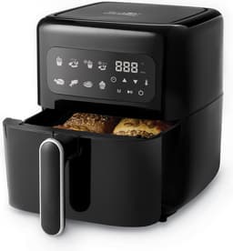 FRITEL Airfryer SnackTastic® 4303 – Compacte Airfryer / Heteluchtfriteuse 2,8L – 1200W – Voor 1-2 Personen – Digitaal Touchscreen – 8 Programma’s – Vaatwasserbestendig – PFAS-vrij – Zwart — thumbnail 5