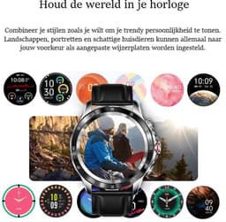 Darenci Platinum Pro Smartwatch Heren – Goud/Bruin – Bluetooth Bellen & Muziek – Hartslag-, Bloeddruk- & Zuurstofmeter – Leren Band – IP67 Waterdicht – Luxe Activity Tracker — thumbnail 7