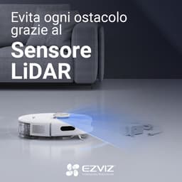 Ezviz RE4 Plus Slimme Robotstofzuiger - LiDAR Navigatie - Dweilen (300 ml) - Obstacle Vermijding - No-Go Zones - Tapijt Detectie - E10 Filter - Automatische Stofbak Legen - Compatibel met Alexa, Google Assistant - Wit — thumbnail 2