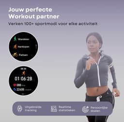 Kiraal Valencia AMOLED Smartwatch voor Dames - RVS, Lederen en Siliconen Bandje - Multisport - Slaapmonitor - Stappenteller - Hartslagmeter - Compatibel met Android en iOS - Zilver en Wit — thumbnail 8