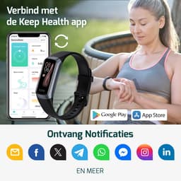 FITAGE Stappenteller & Hartslagmeter - Activity Tracker - Stappenteller Horloge - Smartwatch - Heren, Dames en Kinderen - Zwart — thumbnail 9