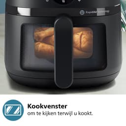 Philips 2000 Series Airfryer - NA220/00 - Kijkvenster - RapidAir - 4.2L - Tot 4 Personen - Zwart — thumbnail 6