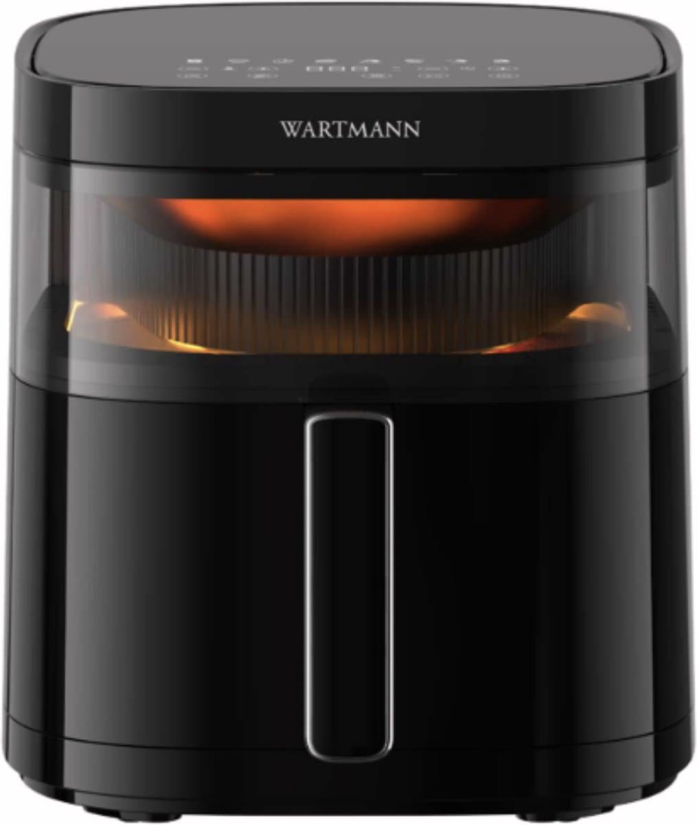 Wartmann Airfryer - PFAS Vrije 5,7 Liter Heteluchtfriteuse - Vaatwasserbestendig - Keramische Coating - Tiptoets Bediening - 270° Kijkvenster - WM-2312 AF — afbeelding 1