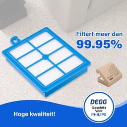 DEGG® - 3x Hepa filter geschikt voor Philips, Electrolux, AEG en Tornado - H13 voorheen H12 - Geschikt voor Performer, Power Pro, Jetmaxx series - Voor mensen met allergie - 3-PACK — thumbnail 2