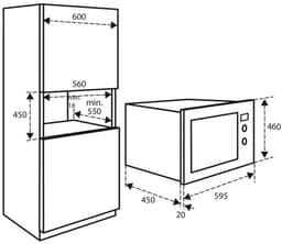Inventum IMC6132F - Inbouw combi-oven - Hetelucht - Magnetron - Grill - 32 liter - 45 cm hoog - Tot 220 graden - RVS/Zwart — thumbnail 5