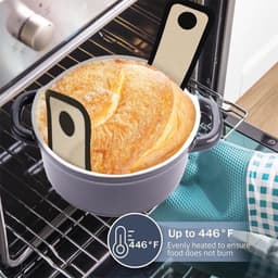 ZYLARO Siliconen Bakmat - 2 Stuks Bakmat Voor Nederlandse Oven - vaatwasserbestendig - Lange Handvatten Deeg Mat - sling bakmat - Voor Airfryer, Oven En Magnetron - grijs — thumbnail 3