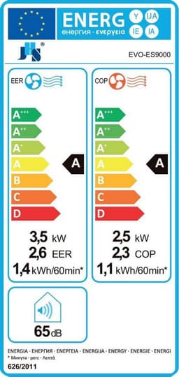 Evolar Mobiele Airco Zonder Afvoerslang - met Luchtontvochtiger - 3-in-1 - Voor Slaapkamer - WiFi - 9000 BTU - Zonder Afvoer / Slang - EVO-ES9000 — thumbnail 2