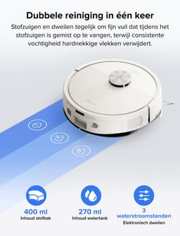 Roborock Q7 L5 Robotstofzuiger – 8000 Pa Hyperforce Zuigkracht – Dubbele Anti-Klit – Nauwkeurige LiDAR Navigatie –Slimme Verboden Zone –Multi-Level Mapping – Automatisch Opladen – APP–Wit –Q5 PRO Upgrade — thumbnail 5