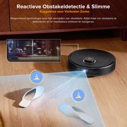 Roborock Qrevo S5V-Robotstofzuiger met dock-12000 Pa zuigkracht-FlexiArm-dweilen-Reactief obstakel vermijden-Dubbele anti-klitfunctie-Warmeluchtdroging-Obstakelvermijding en slimme navigatie-Zwart — thumbnail 7