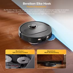Roborock Qrevo S5V-Robotstofzuiger met dock-12000 Pa zuigkracht-FlexiArm-dweilen-Reactief obstakel vermijden-Dubbele anti-klitfunctie-Warmeluchtdroging-Obstakelvermijding en slimme navigatie-Zwart — thumbnail 10