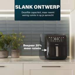 Princess 182257 SlimFry Airfryer - 8 L capaciteit - Doorzichtig kijkvenster - Digitaal touchscreen - 8 voorgeprogrammeerde instellingen - Compact design - 2000 W — thumbnail 7