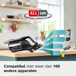 Bosch Unlimited 10 - Steelstofzuiger - Zuigmond met LED verlichting - 90° buigbare buis - draadloos en zonder zak - HEPA filter - BBS1041RBA — thumbnail 6