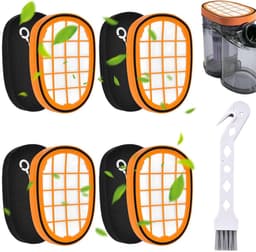SOLLBRY® - 4 x Filter Geschikt Voor Philips Speedpro Max Aqua 7000 En 8000 Serie - FC5005/01, CP1100/01, CP0663/01 Vervanging Schuimrubber - Steelstofzuiger - Geschikt voor Philips Speedpro Max Schuimfilter - Met Reinigingsborstel — thumbnail 1