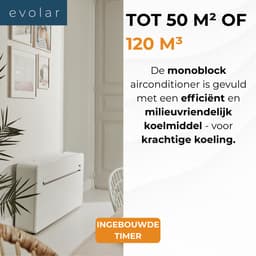 Evolar Monoblock Airco - Zonder buitenunit - met Luchtonvochtiger - 4-in-1 - 12000 BTU - WiFi - Zelf Installeren - EVO-M1200CH — thumbnail 8
