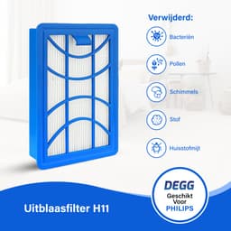 DEGG® - Hepa Filter H11 - Geschikt voor Philips Power pro expert series - Stofzuiger-filter - Uitblaas-filter - Alternatief voor het FC6042/01 en FC8003/01 Filter - Premium Kwaliteit — thumbnail 2