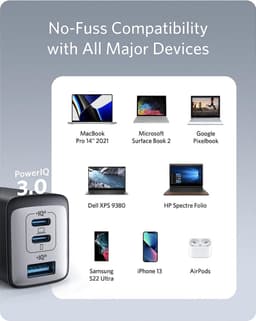 Anker 735 (Nano II) Hoofdtelefoons, Laptop, Draagbare game console, Smartphone, Smartwatch, Tablet Zwart AC Snel opladen Binnen — thumbnail 2